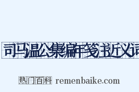 司马温公集编年笺注近义词是什么意思的图片